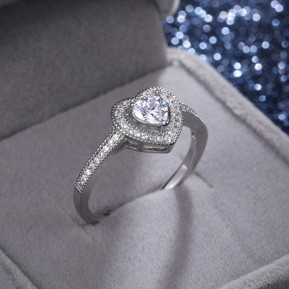 【COD Tangding】Cincin Zircon Bentuk Hati Untuk Wanita