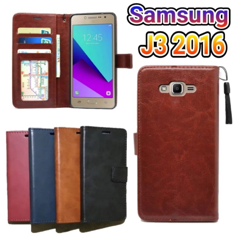 flip case dompet samsung j3 2016 / j3 pro