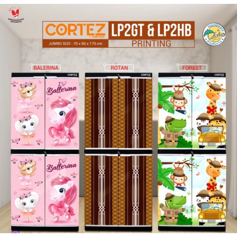 Lemari  Plastik Tabhita Cortez Printing Karakter Kunci Jumbo/Lemari Karakter Gantung