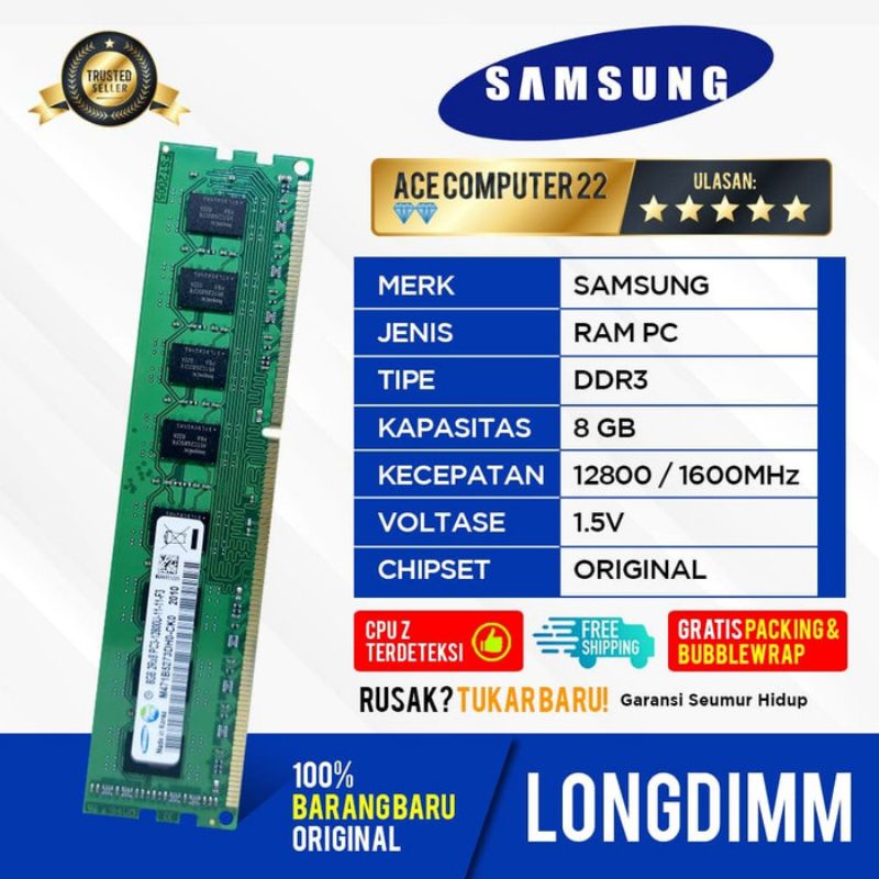 SAMSUNG LONGDIMM DDR3 8GB PC 12800