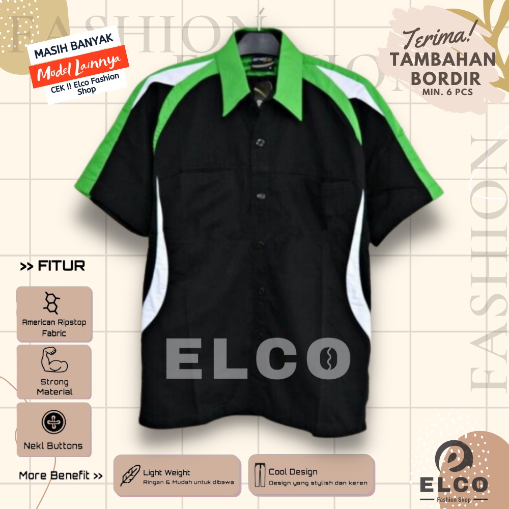 Seragam baju kerja hitam hijau tyt kemeja pdh kemeja pria drill lengan pendek kemeja atasan kantor p