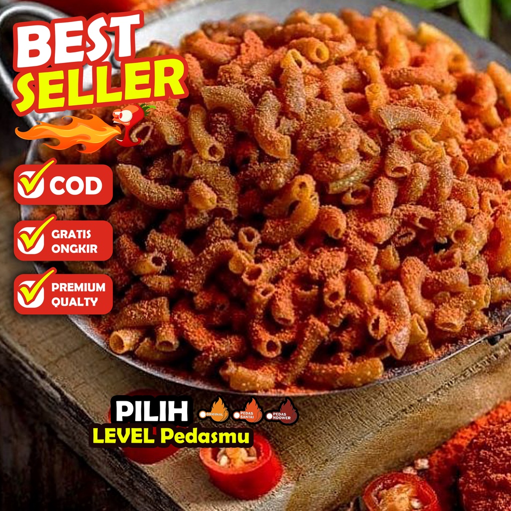 

MAKARINDU LEVEL - Snack Makaroni Keripik Macaroni Pedas Daun Jeruk Balado