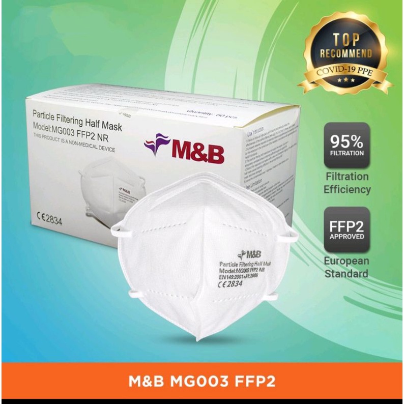 masker kn95 ffp2 sertifikasi eropa, merk m&b, bisa cod, promo, termurah