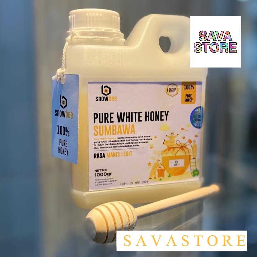 MADU PUTIH HUTAN SUMBAWA MURNI 1KG SNOWBEE PURE WHITE HONEY MADU PUTIH MURNI - ECER GROSIR