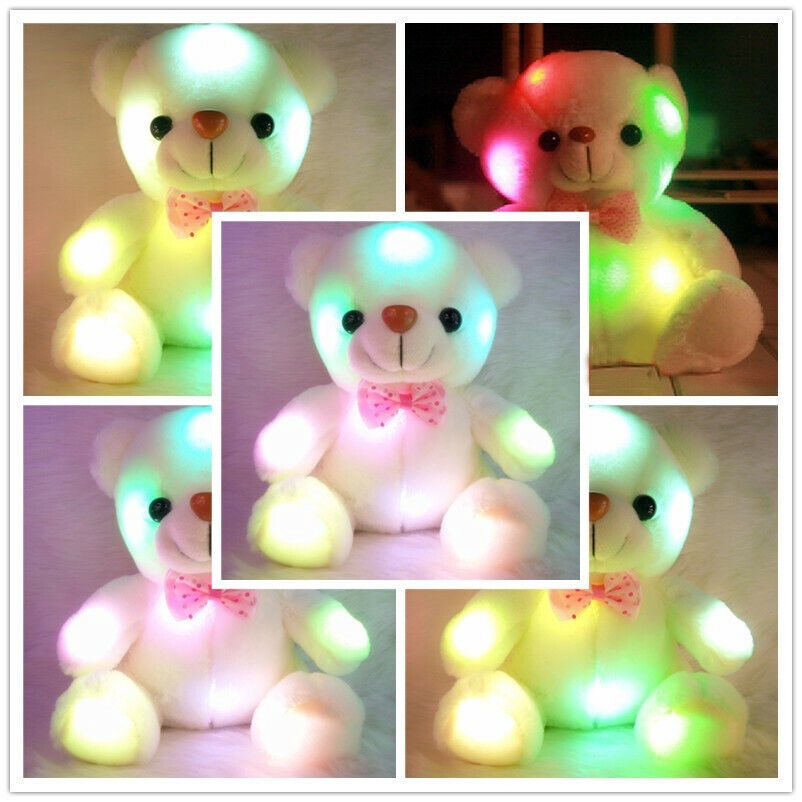 Cute Plush Toys For Girls Baby LED Light Up Stuffed Light Bear Kids Xmas Gif