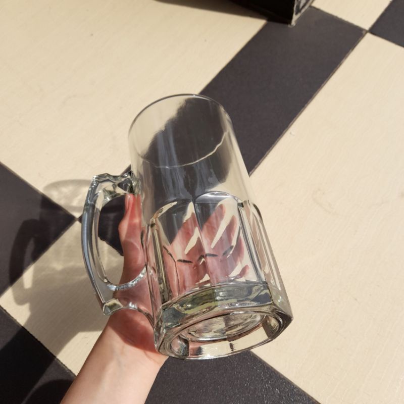 GELAS BIR 1 LITER / 800 ML gelas beer gelas 1 liter gelas jumbo gelas besar gelas bir kaca gelas gagang jumbo gelas lucu hadiah unik gelas cantik gelas restauran gelas hotel gelas minum gelas warung gelas soda gelas murah-2