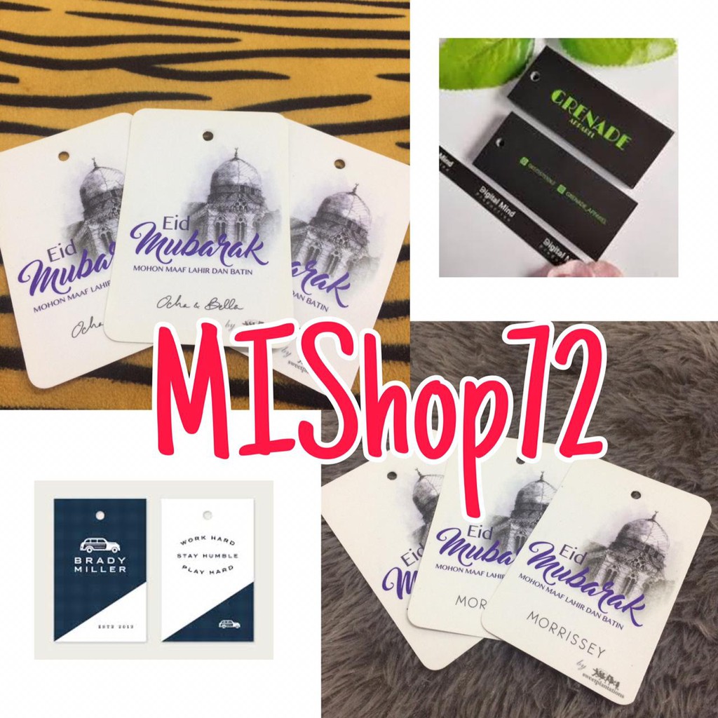 

HANGTAG REGULER - FREE DESIGN / UKURAN CUSTOME / LABEL BAJU / LABEL HAMPERS
