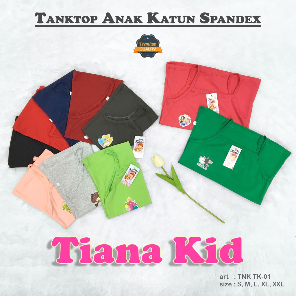 TIANA KIDS | Tanktop Anak KATUN SPANDEX / Atasan Anak / Singlet Anak / art TNK TK-01 TALI KECIL