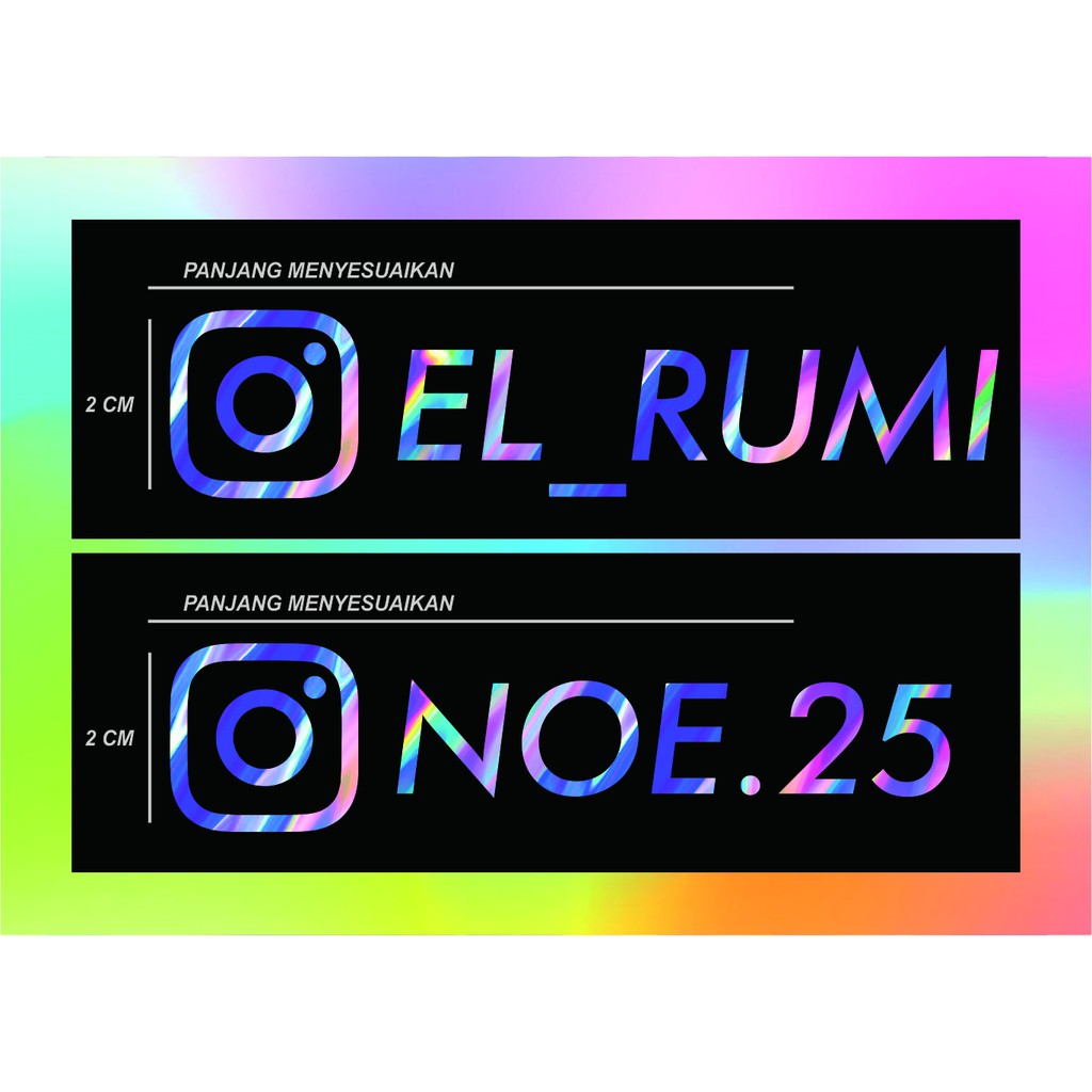 

STICKER AKUN INSTAGRAM CUSTOM | HOLOGRAM | CUTTING STICKER | HARTA TAHTA