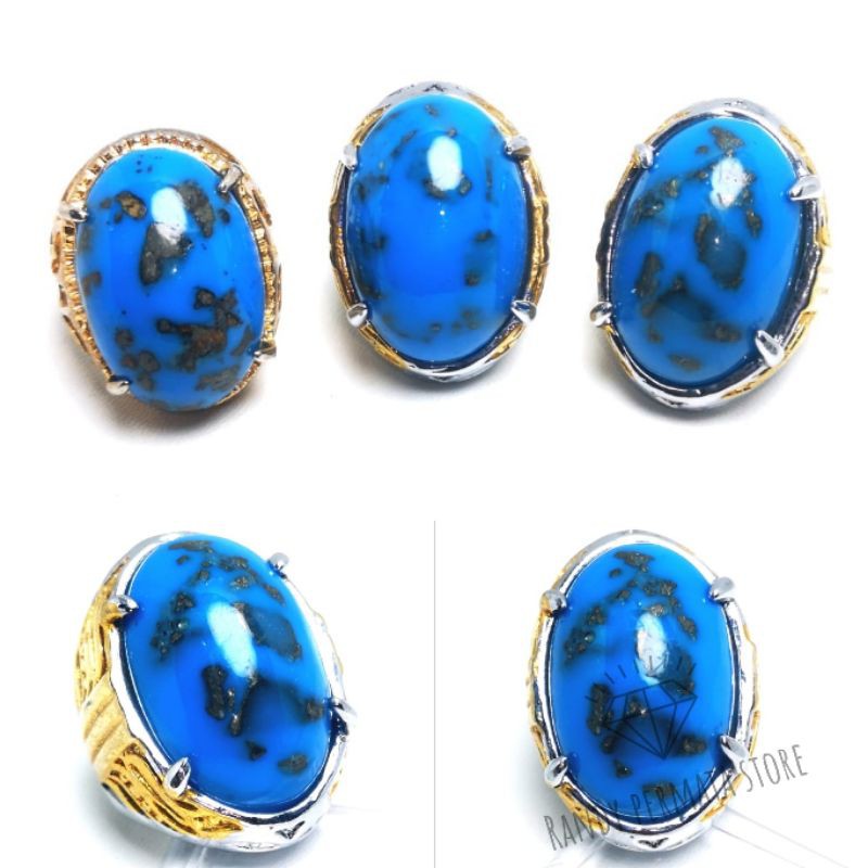 Batu Cincin Akik Pirus Biru Jumbo Antik High Quality