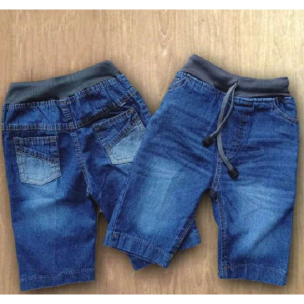 Celana Pendek Jeans Anak Laki Laki Ripped Polos Jins Perempuan Usia 1-12 Tahun