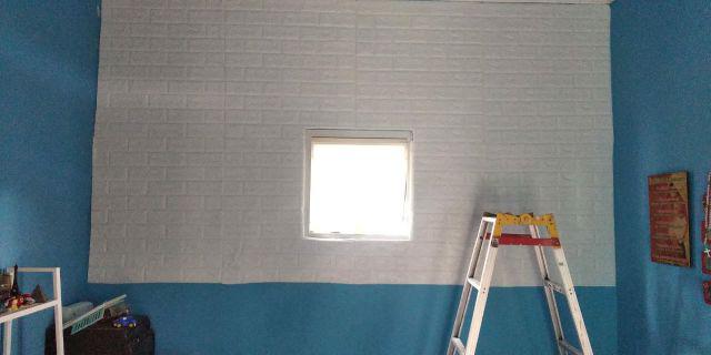 (cod ) Paket 5 Pcs Wallpaper Dinding Foam Motif Bata Matte Dan Glossy  3d Ukuran 70x77 Cm