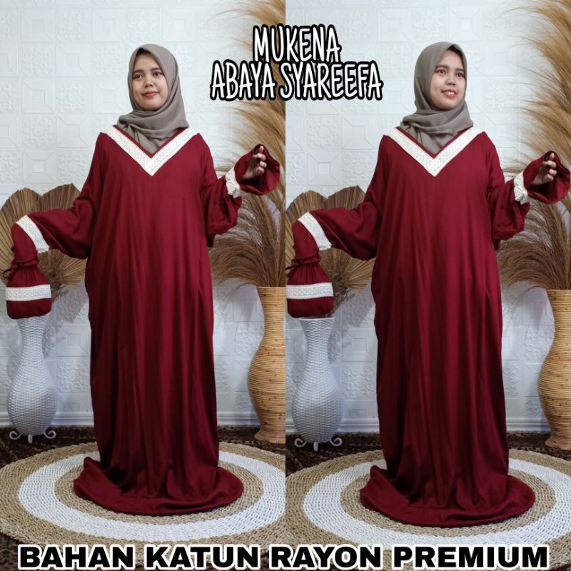 FIQLA COLLECTION - Mukena Terusan / Lajuran Katun Rayon Dewasa - Mukena Gamis Syarefa