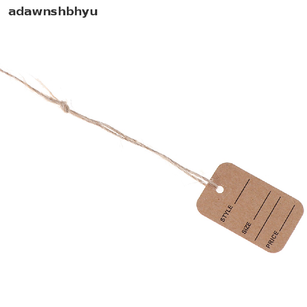 Adawnshbhyu 100Pcs Tag Harga Display Merchandise Label Pernikahan Label Harga Dengan String 20m