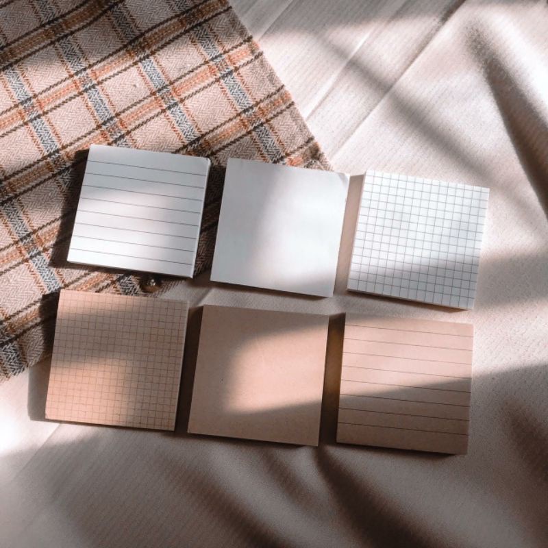 

Sticky notes / memo note catatan kecil aesthetic brown white planner productivity memo pad
