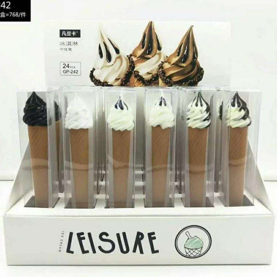 

Pulpen Gel Unik Pen Gel Ice Cream Coklat & Warna Warni