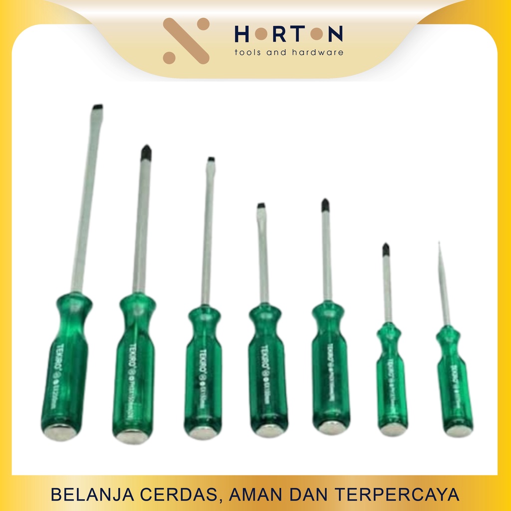 TEKIRO Obeng Set 7 Pcs Tembus Hijau / Obeng Tumbuk / Ketok SD-GT0932