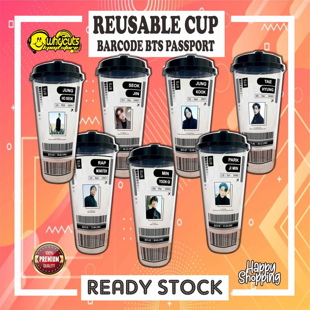 [ MHN BACA DESKRIPSI PRODUK ] Reusable Cup BTS VERSI PASSPORT WINTER (READY STOK)