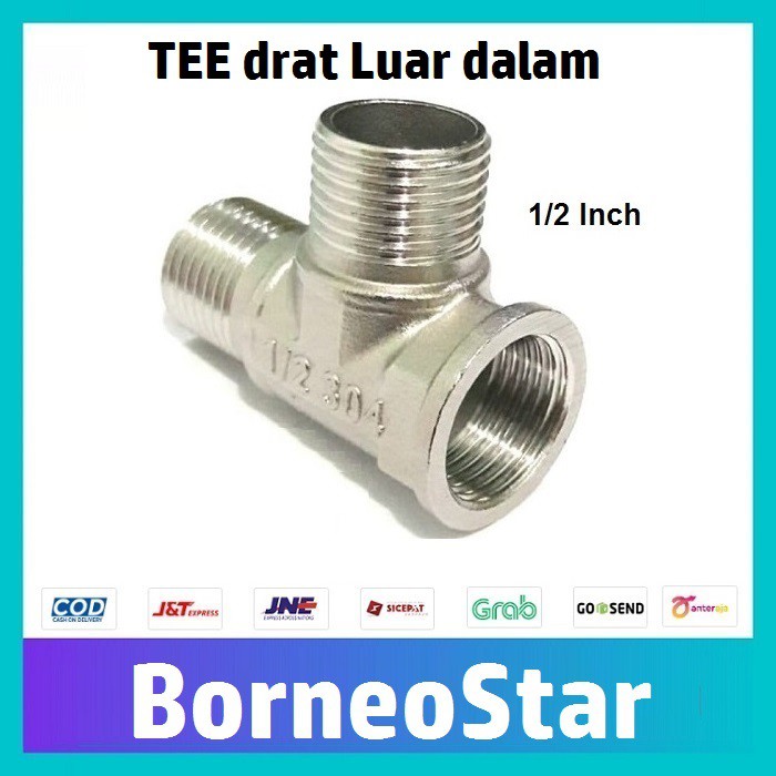 knee drat/ Elbow/keni/Tee Drat dalam/Tee shower/Tee closet stainless 304 nepel sambungan pipa