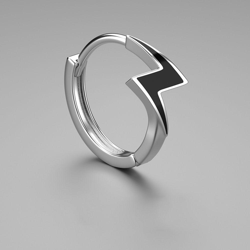 Agustina Pria Hoop Earrings Hadiah Kepribadian Wanita Punk Street Wear Perak Plat Pria Aksesoris