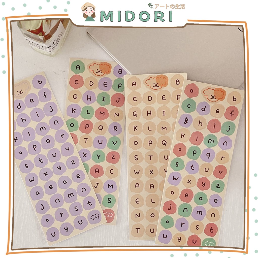 

[MIDORI] 1Pc CUTE ALPHABET Sticker Deco DIY Planner BUJO Stiker Aesthetic - B0178