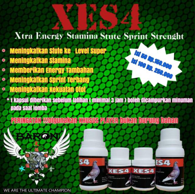 Baron Xes4 suplemen merpati isi 100 kapsul