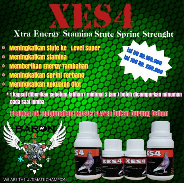 Baron Xes4 suplemen merpati isi 50 butir