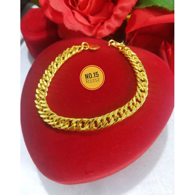 Gelang Titanium/Aksesoris/Titanium Lapis Emas 24k/Lapis kristal