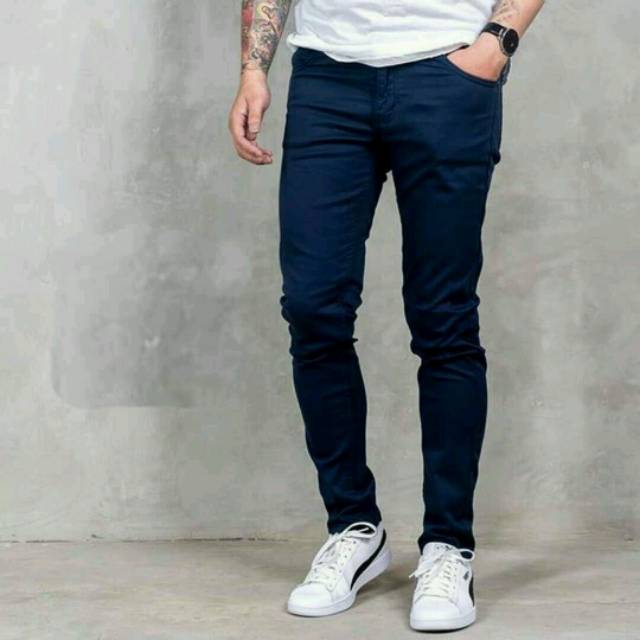 AIRBLACK DENIM TERLARIS / 784 VICTORY Celana chino pria panjang skinny semi slimfit cowo / cowok /