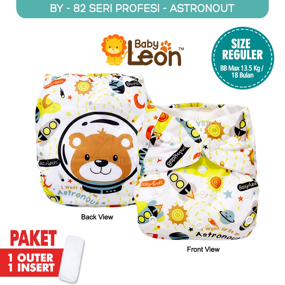 BABY LEON Clodi Popok Cuci Ulang Motif + FREE INSERT Cloth diaper Popok Kain Cuci Ulang Bayi Celana Popok Insert Cloth Diapers Daya Serap Tinggi