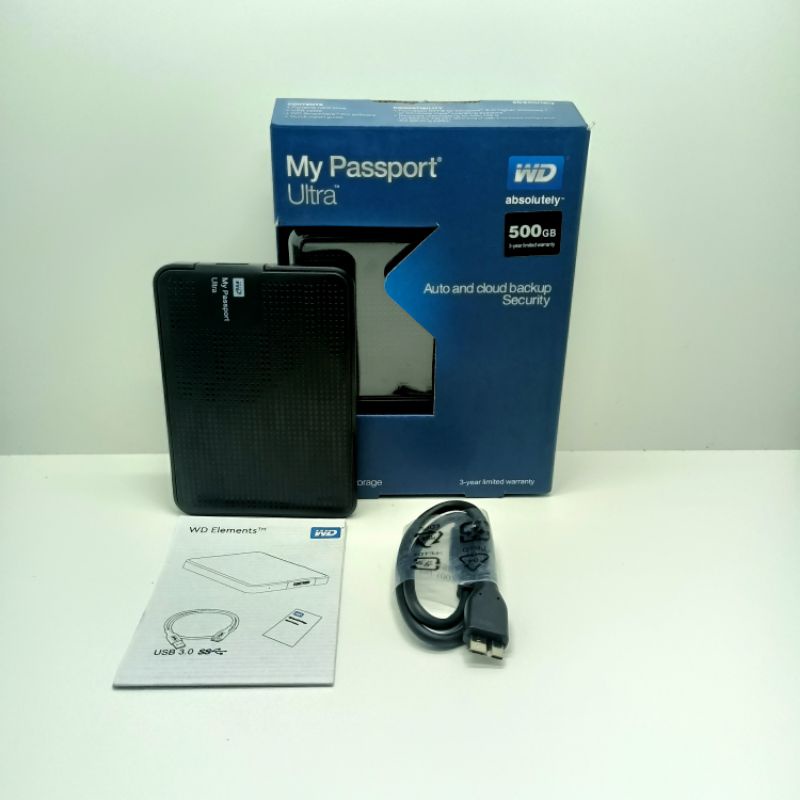 HARDISK EKSTERNAL WD PASSPORT USB 3.0 BARU. PROMO HDD 500GB 1TB FOR LAPTOP PC DLL