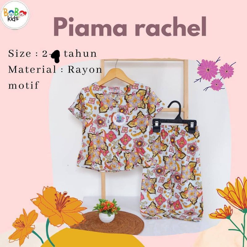 Piyama Anak Perempuan Katun motif 1-4 Tahun
