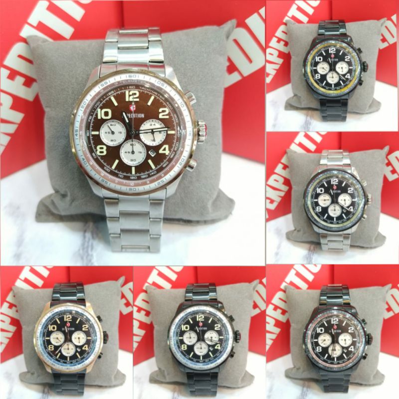 Jam Tangan Pria Expedition 6728 E 6728 E6728 Tali Stainless steel / Besi