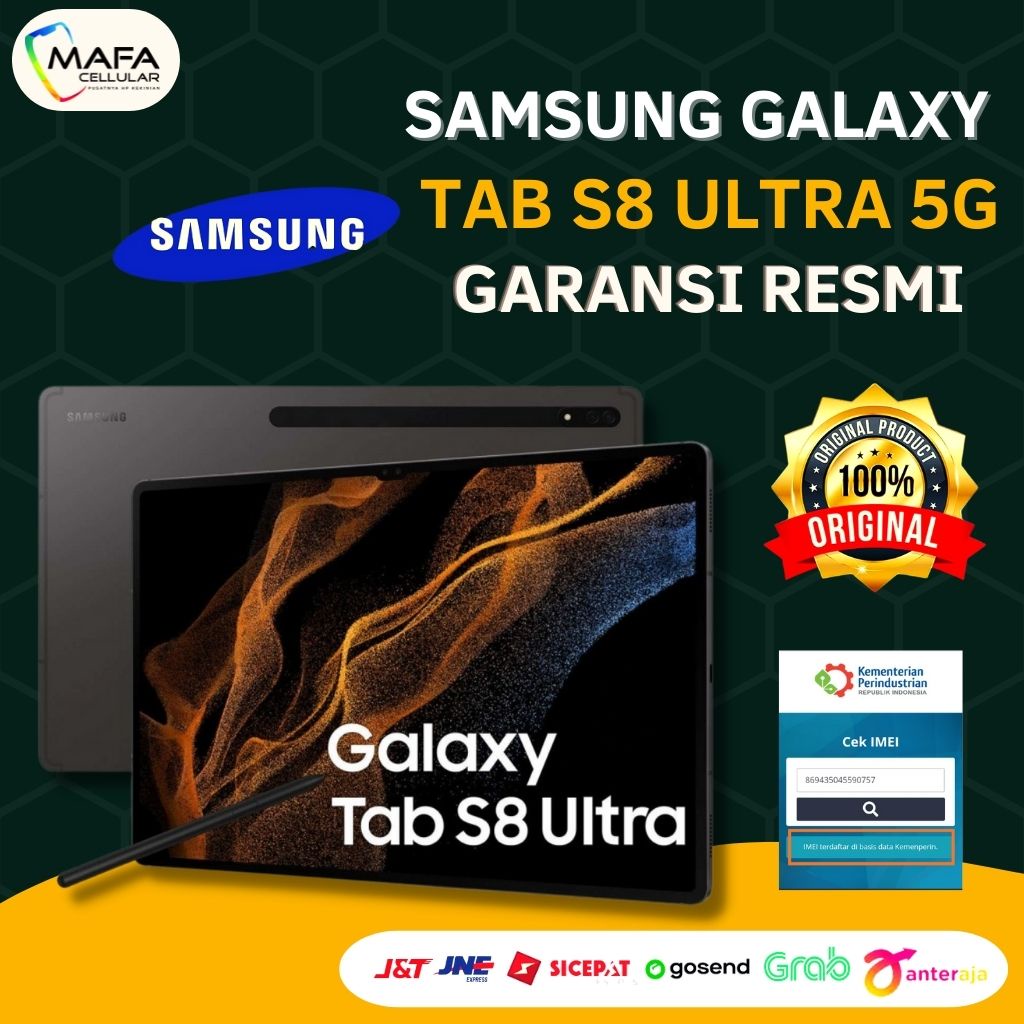Tablet Samsung Galaxy Tab S8 Ultra 5G [12/256GB] Garansi Resmi Samsung Indonesia 1 Tahun