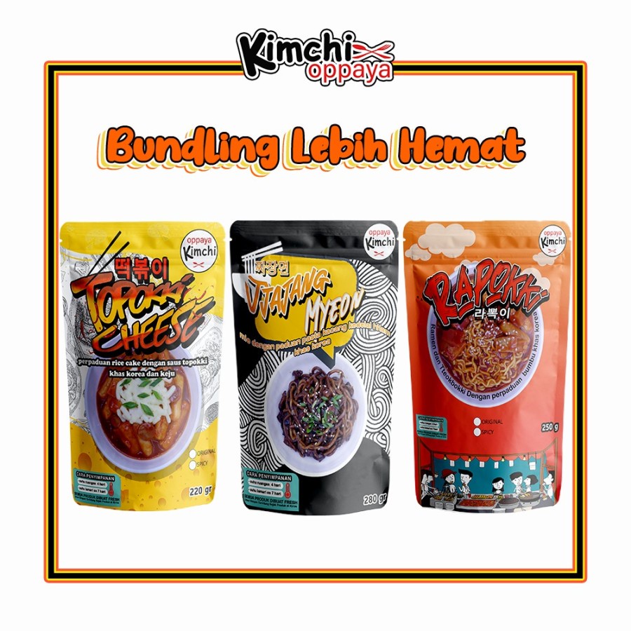 Jual Bundling Hemat Instant Topokki Cheese Jjajangmyeon Rapokki Isi 3