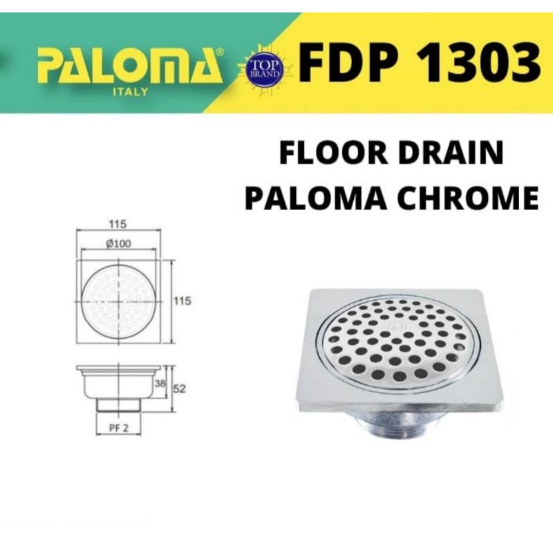 PALOMA FDP 1303 Floor drain Saringan air Kamar Mandi Tutup Lubang Pembuangan Air Kamar Mandi Got