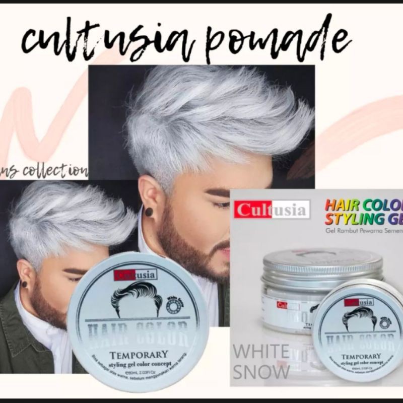 COD Pomade Warna Cultusia Hair Color Temporary 80ml HITAM / PUTIH
