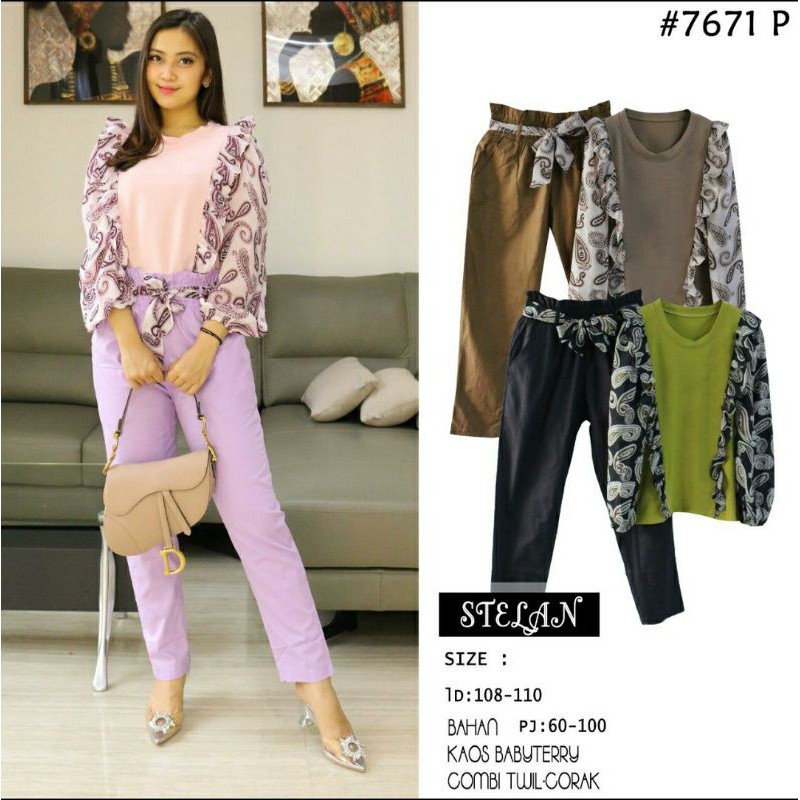 one set atasan baby terry dan sifon celana katun by nooz