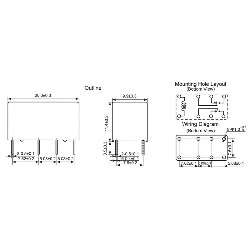 Relay HKE HUIGANG PCB 8 pin kaki 24v 24volt 24 v volt HRS2H-S-DC24V HRS2H