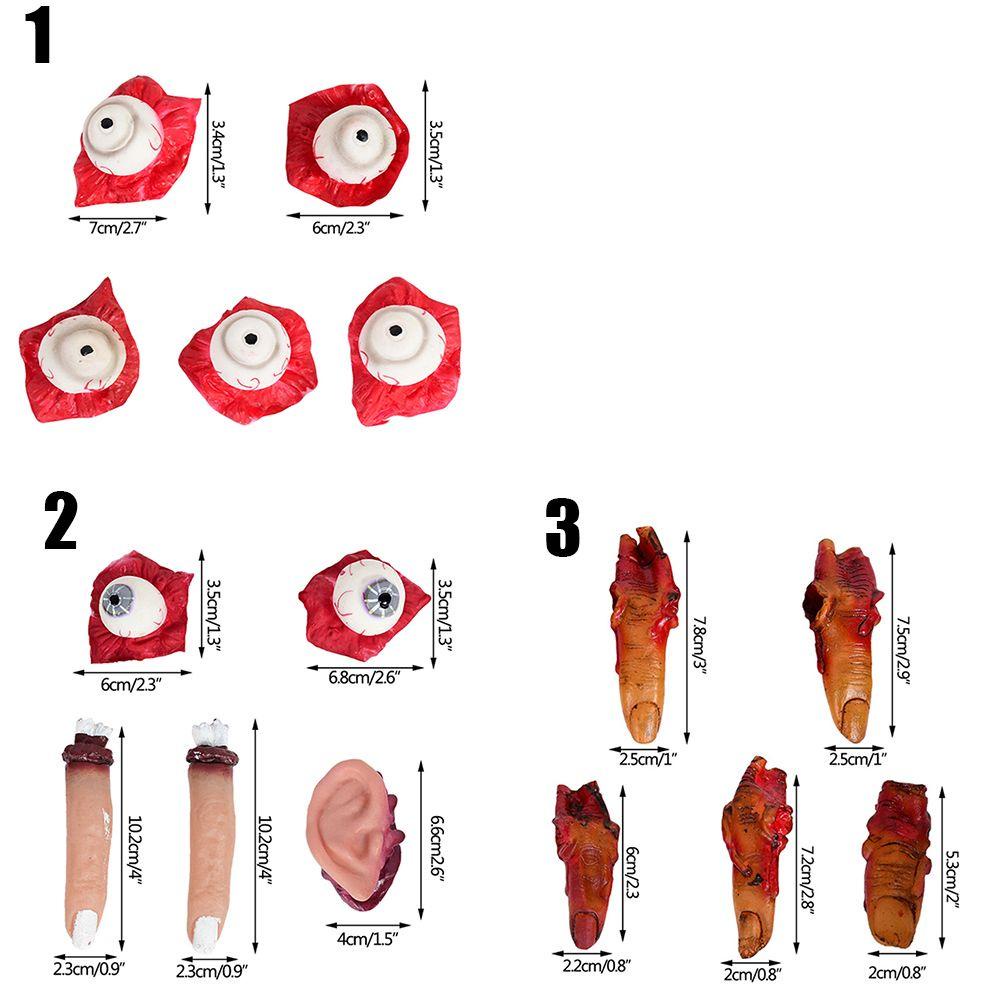 R-flower 5Pcs / Set Mainan Simulasi Mata + Telinga Rusak Untuk Properti Pesta / Festival