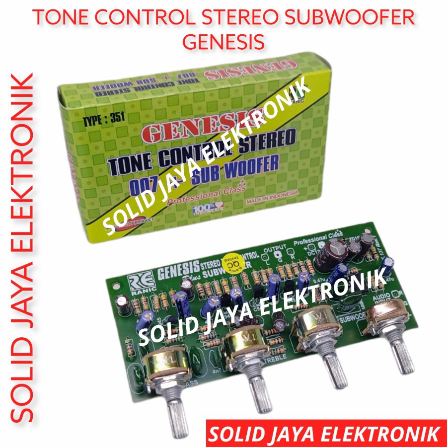 KIT TONE CONTROL STEREO SUBWOOFER GENESIS 007 DC 12 VOLT RANIC 351 - TONE CONTROL STEREO SUBWOOFER