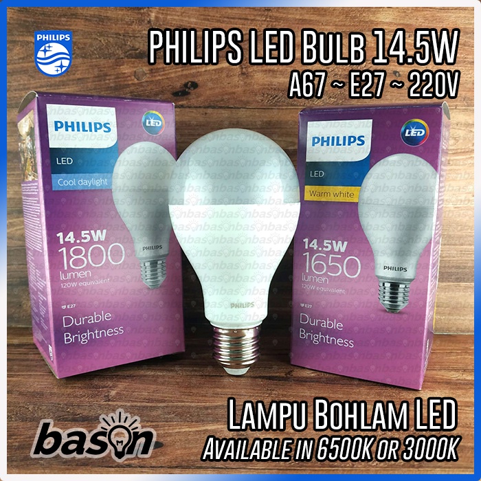 PHILIPS LED Bulb 14.5W E27 A67 220V - Lampu Bohlam LED 14W