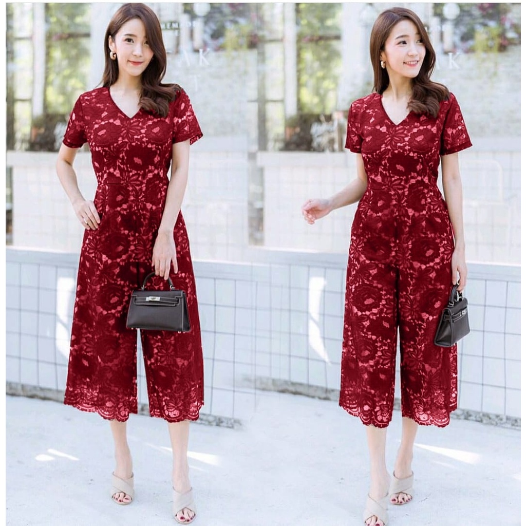FWG - JUMPSUIT SARA / JUMPSUIT WANITA / PLAYSUIT / JUMPSUIT BRUKAT / JUMPSUIT KOREA