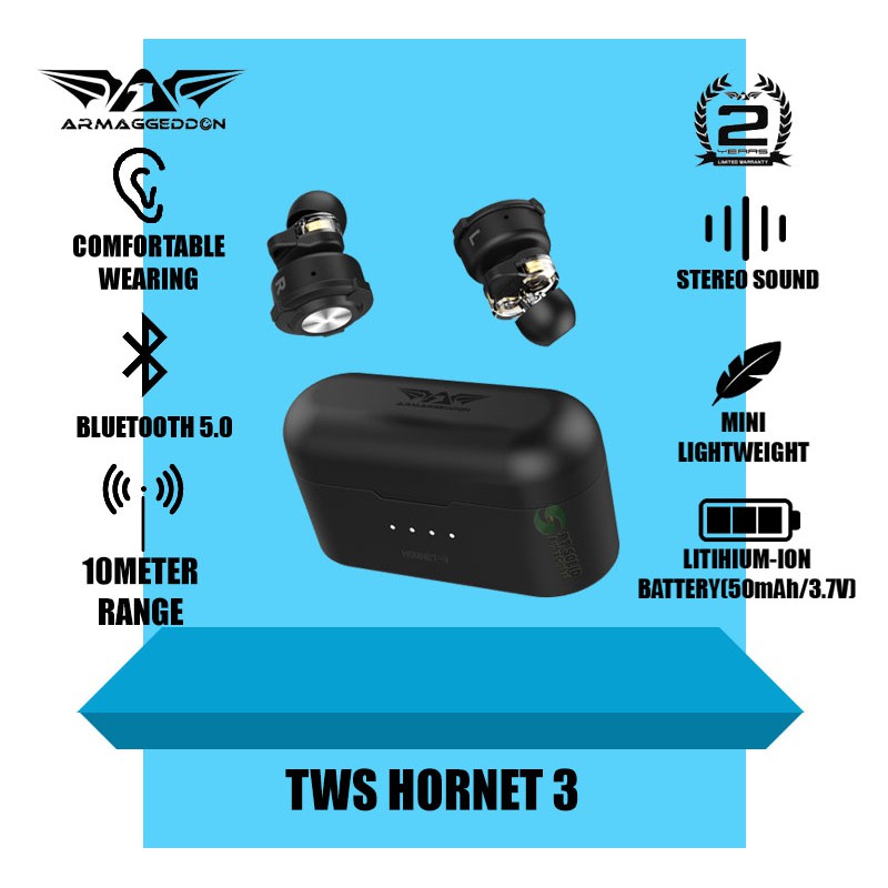 Armaggeddon Hornet 3 TWS True Gaming Wireless Dual Driver - Garansi Resmi