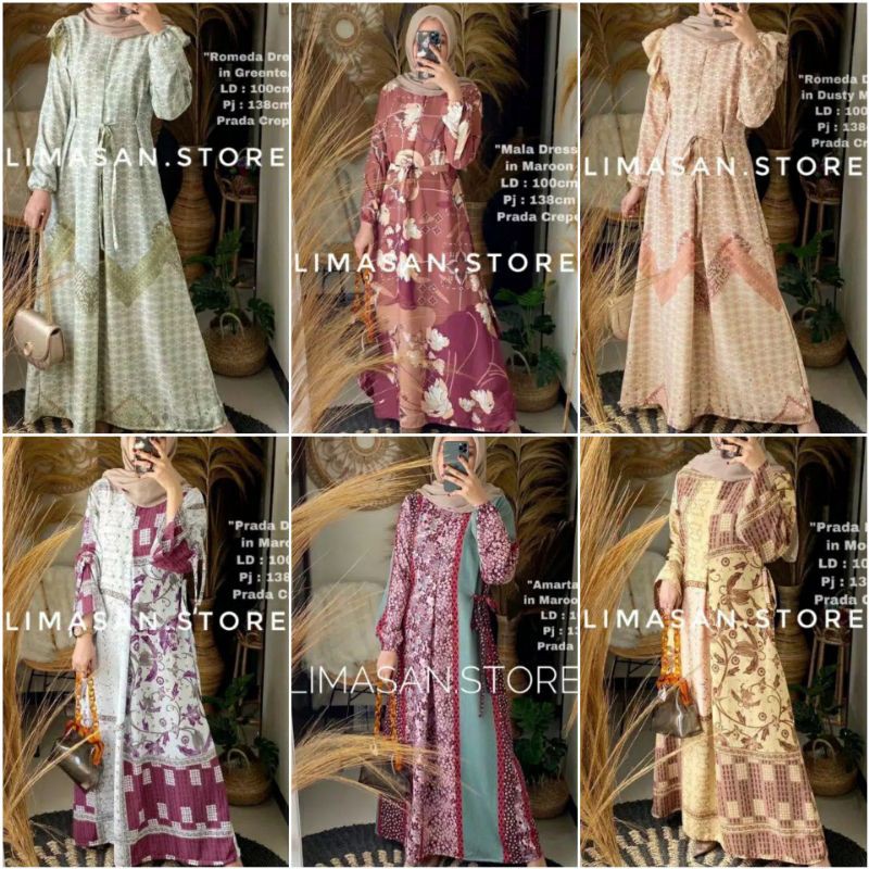 DRESS BAHAN PRADA CREPE