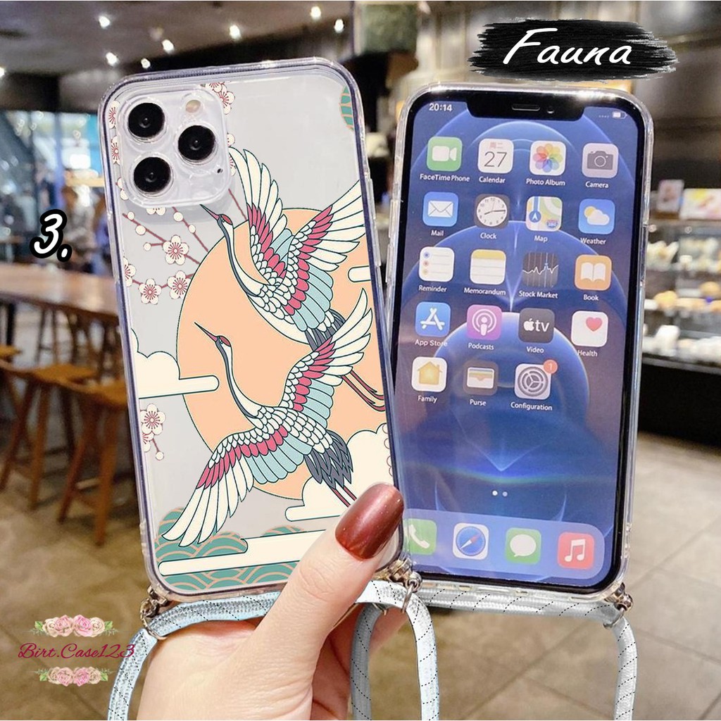 Softcase Slingcase Lanyard Bening FAUNA Iphone 5g 5s 6g 6s 7g 7s 8g 8s Se 2020 6g+ 6s+ BC4227