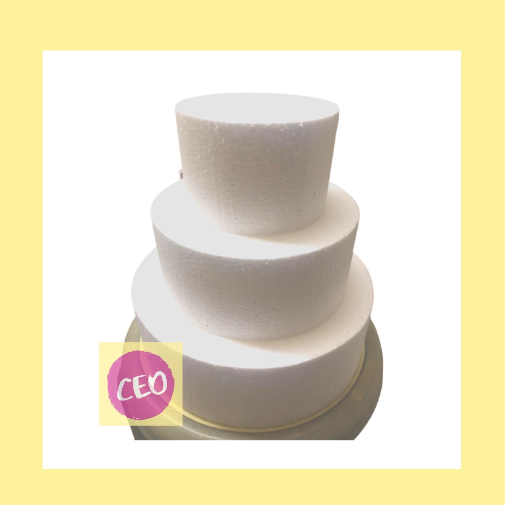 

Dummy Cake Set, Styrofoam, Gabus Kue 3pcs Tinggi 8cm Diameter 12, 18 dan 24cm