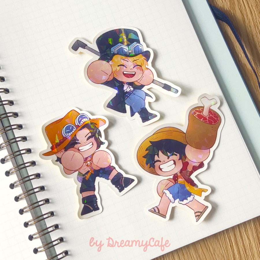 

One Piece Ace Sabo Luffy Sticker Set