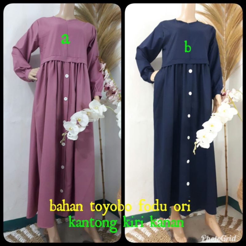 Gamis Toyobo Fodu Variasi kancing depan