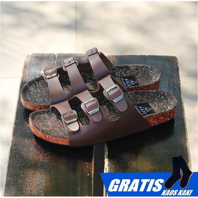 Sandal Casual Pria Fashion Outdoor Kasual Semi Kulit Pria Sendal Pria Party Santai Slide Flip Flop